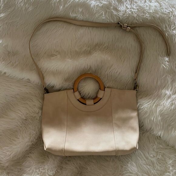 RARE Anthropologie cream tote bag - Picture 5 of 11
